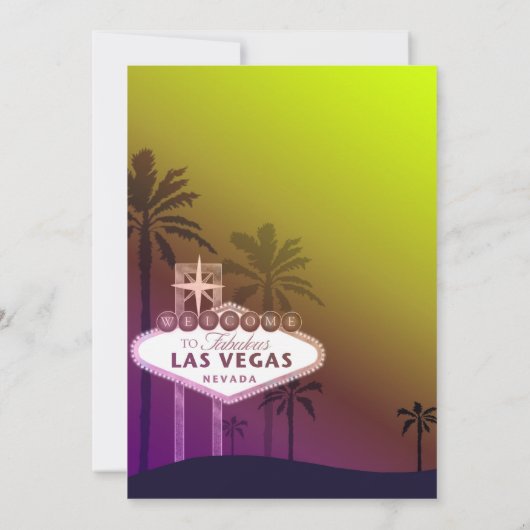 Schattigee Viva Las Vegas bruiloft Kaart (Achterkant)