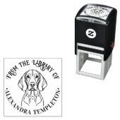 Schattigee Vizsla Dog Head Library Boeknaam Zelfinktende Stempel (In situ)