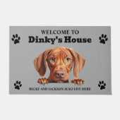 Schattigee Vizsla Hondenfoto Deurmat (Voorkant)