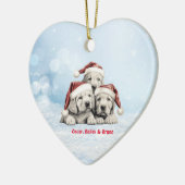 Schattigee Vizsla Puppies Honden Santa Hat Paw Pen Keramisch Ornament (Links)