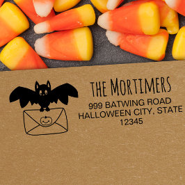 Schattigee vleermuis die post familie Halloween Zelfinktende Stempel
