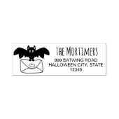 Schattigee vleermuis die post familie Halloween Zelfinktende Stempel (Design)