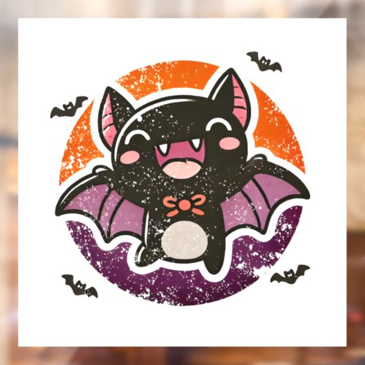 Schattigee vleermuis - Halloween Raamsticker (Vel 2)