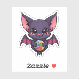 Schattigee vleermuis met kleurrijke lolly sticker