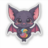 Schattigee vleermuis met kleurrijke lolly sticker (Voorkant)