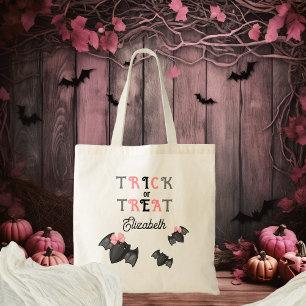 Schattigee Vleermuizen Coquette Bows Trick or trea Tote Bag