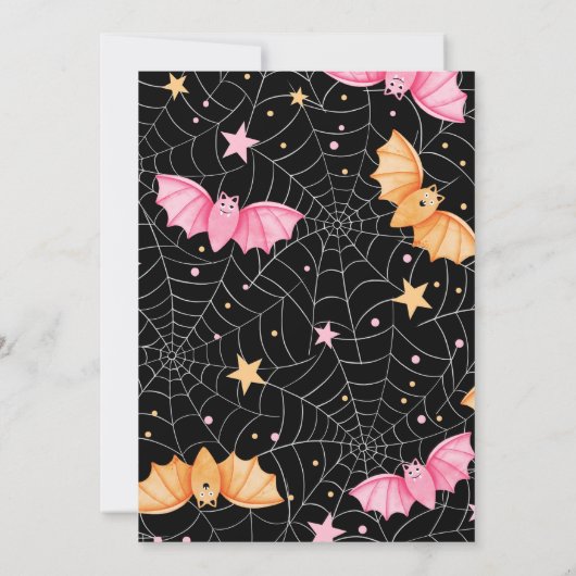 Schattigee vleermuizen Halloween verjaardagsfeest Kaart (Achterkant)