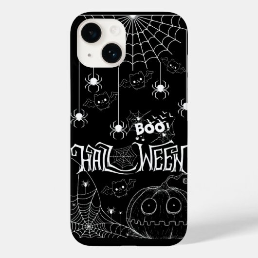 Schattigee Vleermuizen & Spooky Pompoenen iPhone C Case-Mate iPhone Case (Achterkant)