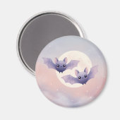 Schattigee Vleermuizen Vliegen Bij De Volle Maan - Magneet (Voorkant / Achterkant)
