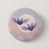 Schattigee Vleermuizen Vliegen Bij De Volle Maan - Ronde Button 5,7 Cm (Voorkant)