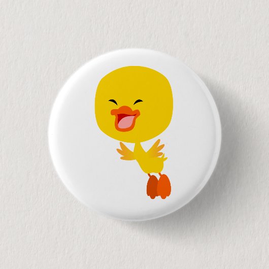 Schattigee Vliegende Cartoon Duckling Button Badge (Voorkant)