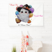 Schattigee Vliegende Geest op Bezem met Ballonnen  Spandoek (Insitu)