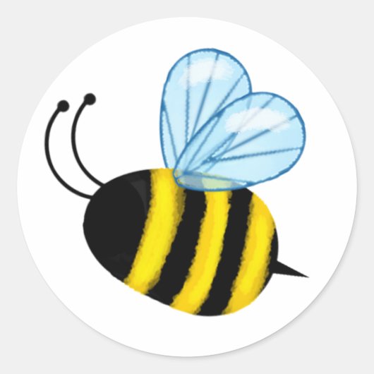 Schattigee vliegende honingbij ronde sticker (Voorkant)