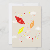 Schattigee vliegers in de lucht tekenen kinderen v kaart (Achterkant)