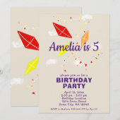 Schattigee vliegers in de lucht tekenen kinderen v kaart (Voorkant / Achterkant)