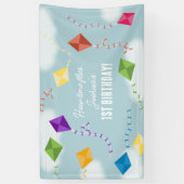 Schattigee vliegers Kinder Hoe de tijd vliegt Verj Spandoek (Verticaal)