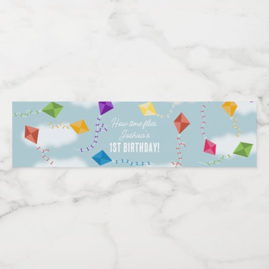 Schattigee vliegers Kinder Hoe de tijd vliegt Verj Waterfles Etiket (Enkel label)