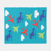Schattigee vliegtuigwolk, reizen, Baby shower, luc Fleece Deken (Voorkant (Horizontaal))