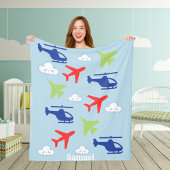 Schattigee vliegtuigwolk, reizen, Baby shower, luc Fleece Deken
