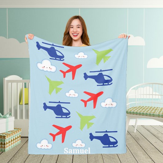 Schattigee vliegtuigwolk, reizen, Baby shower, luc Fleece Deken