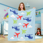 Schattigee vliegtuigwolk, reizen, Baby shower, luc Fleece Deken