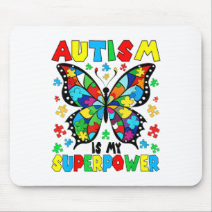 Schattigee vlinder autisme is mijn Superpower auti Muismat