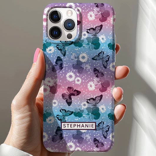 Schattigee vlinder Daisy Girly Pattern Gepersonali Case-Mate iPhone Case