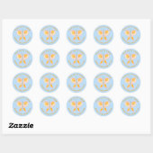 Schattigee vlinder dank u aangepaste Baby shower Ronde Sticker (Vel)