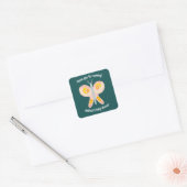 Schattigee vlinder dank u aangepaste Baby shower Vierkante Sticker (Envelop)