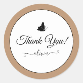 Schattigee vlinder dank u labels crème beige tan