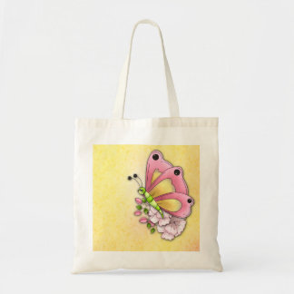 Schattigee vlinder en bloemetjes tote bag