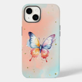 Schattigee vlinder en zachte pastelbasis Case-Mate iPhone case (Achterkant)