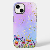 Schattigee vlinder en zachte pastelbasis Case-Mate iPhone case (Achterkant)