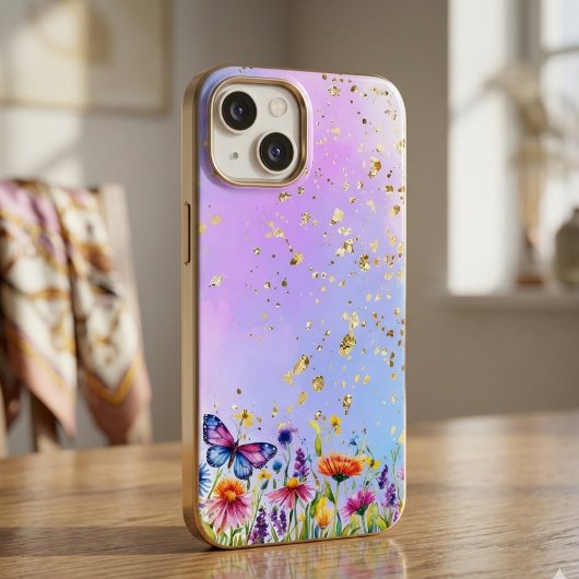 Schattigee vlinder en zachte pastelbasis Case-Mate iPhone case