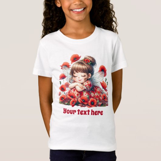 Schattigee Vlinder fantasie eenhoorn meisjes T-shirt (Voorkant)