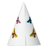 Schattigee Vlinder Meisje Naam Verjaardag Feesthoedjes (Achterkant)