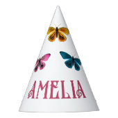 Schattigee Vlinder Meisje Naam Verjaardag Feesthoedjes (Voorkant)