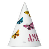 Schattigee Vlinder Meisje Naam Verjaardag Feesthoedjes (Links)