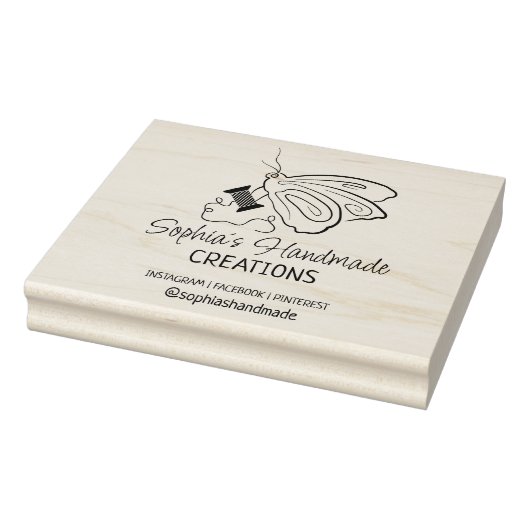 Schattigee vlinder naaien Custom handgemaakt Rubberstempel (Stempel)