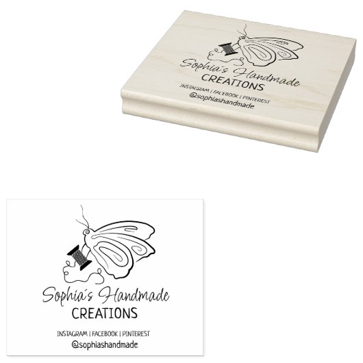 Schattigee vlinder naaien Custom handgemaakt Rubberstempel (Gestempeld)