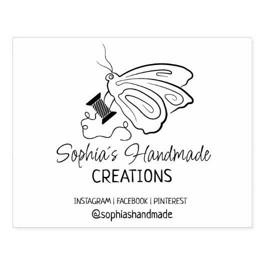 Schattigee vlinder naaien Custom handgemaakt Rubberstempel (Afrduk)