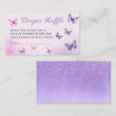 Schattigee vlinder paarse Baby showers luier Raffl Informatiekaartje (Voorkant / Achterkant)