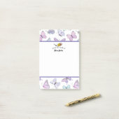 Schattigee vlinder patroon gepersonaliseerd post-it® notes (Op bureau)