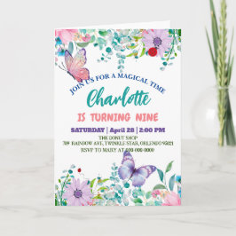 Schattigee vlinder Polka dot bloembloem Verjaardag Feestdagen Kaart