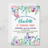 Schattigee vlinder Polka dot bloembloem Verjaardag Feestdagenkaart (Voorkant)