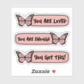 Schattigee Vlinder Positieve Bevestigingen Zelflie Sticker (Vel)
