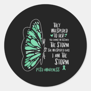 Schattigee vlinder PTSS Depressiepreventie US Army Ronde Sticker