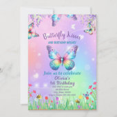 Schattigee vlinder verjaardagsuitnodiging voor mei kaart (Voorkant)