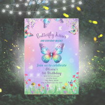 Schattigee vlinder verjaardagsuitnodiging voor mei