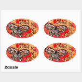Schattigee vlinder Waterverf  Boho dank u Ovale Sticker (Vel)